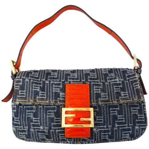 fendi black vintage baguette|Fendi denim baguette vintage.